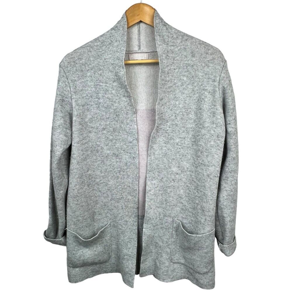 Benedetta B Gray Open Cardigan Size S Small Merino Wool Cashmere Blend